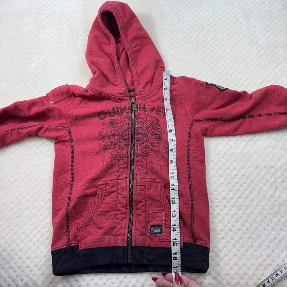 Quiksilver Vintage Y2K Grunge Graphic Full Zip Fleece Jacket Hoodie Youth 3T 00s - Picture 11 of 11